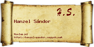 Hanzel Sándor névjegykártya
